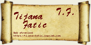 Tijana Fatić vizit kartica